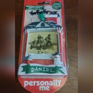 Daniel Holiday Picture Frame Ornament - Red and White